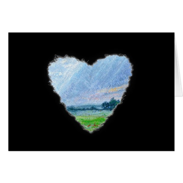 Cartão de Amor do Namorados Romance Summer Heart (Frente Horizontal)