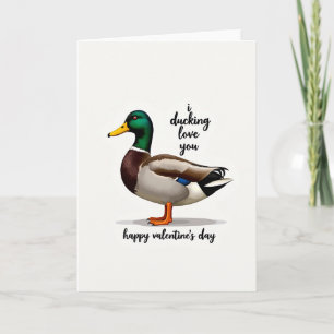 Cartão de Amor do Pato Verde Pun