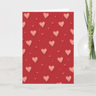 Cartão de Amor Doce Corações Escarlates