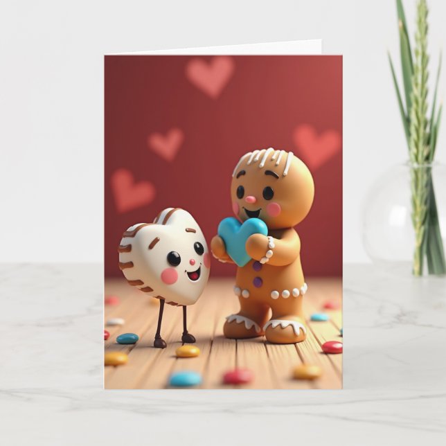 Cartão de Amor Doce de Gengibre (Frente)