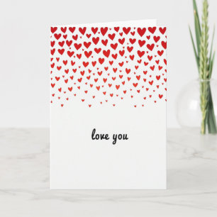 Cartão de Amor dos Corações Caindo