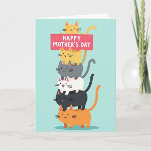 Cartão de Amor dos Gatos Empilhados