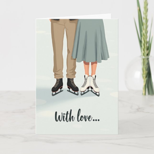 Cartão de Amor dos Patinadores de Coração (Frente)