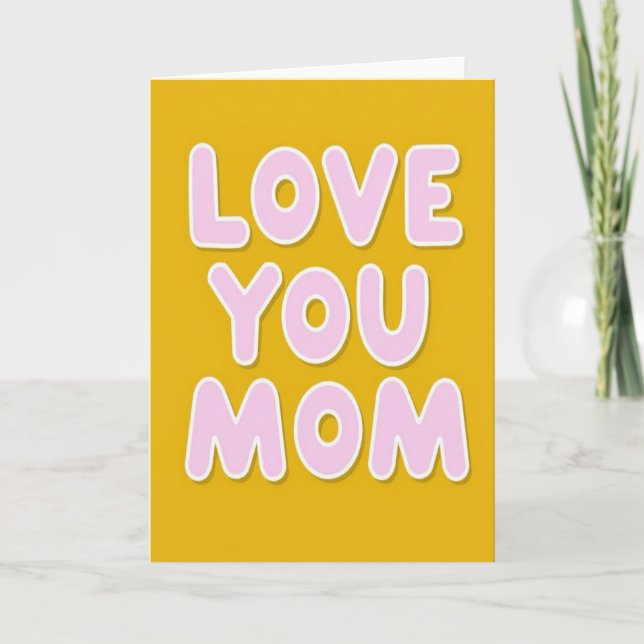 Cartão de Amor Dourado para Você Mamãe (Frente)