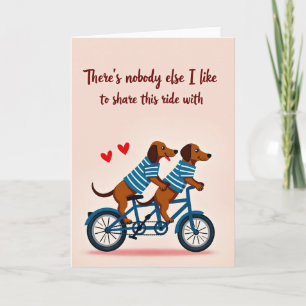 Cartão de Amor em Tandem para Wiener Dogs