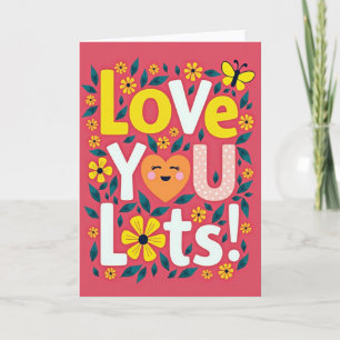 Cartão de Amor Floral de Coração
