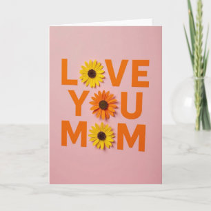 Cartão de amor floral rosa para a mamãe
