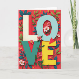 Cartão de Amor Floral Vibrante