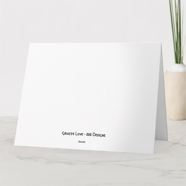 Cartão de Amor Giraffe (Verso)