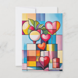 Cartão de Amor Inspirado em Cubist