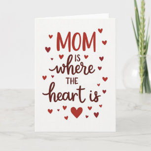 Cartão de Amor Mãe Coração Carmesim