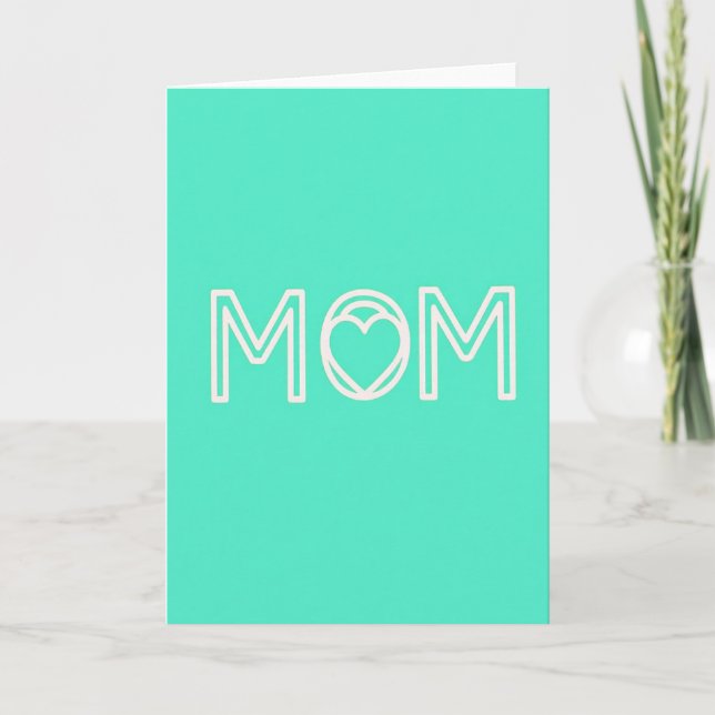 Cartão de Amor Mãe Teal (Frente)
