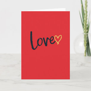 Cartão de Amor Manuscrito Vermelho