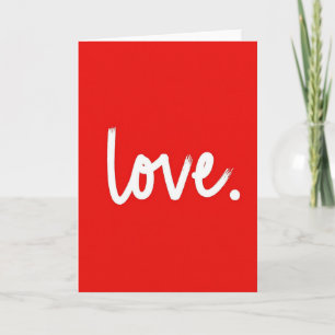 Cartão de Amor Manuscrito Vermelho Minimalista