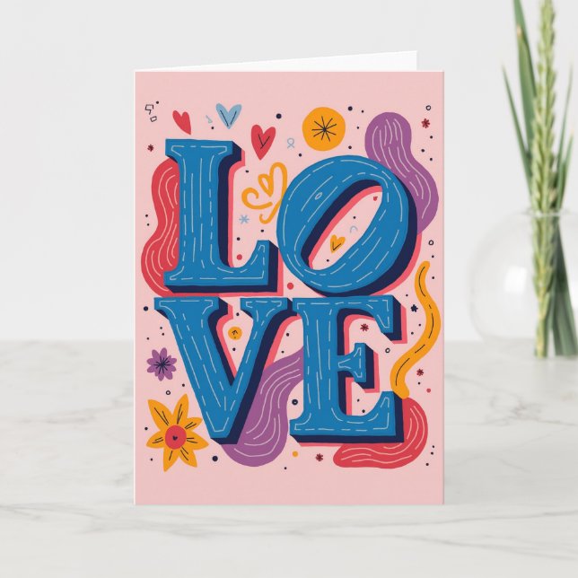 Cartão de Amor Minimalista com Linha Tracejada (Frente)