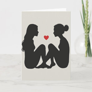 Cartão de Amor Minimalista Lésbico