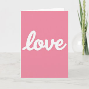 Cartão de Amor Minimalista Rosa com Letra Fluida