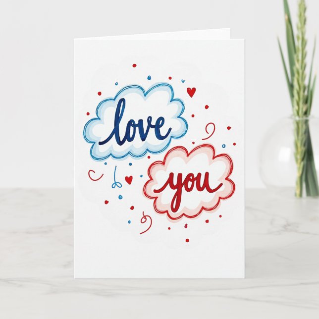 Cartão de Amor Nuvem Romântica (Frente)