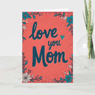 Cartão de Amor para a Mamãe com Coração Listrado