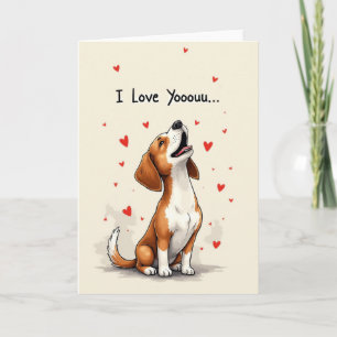 Cartão de Amor para um Beagle Fofo