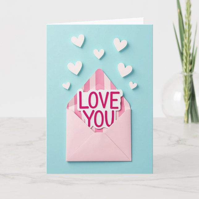 Cartão de Amor Pastel de Coração (Frente)