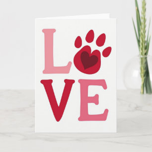 Cartão de Amor Pata Coração Pet