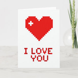 Cartão de Amor Pixel Eu Te Amo