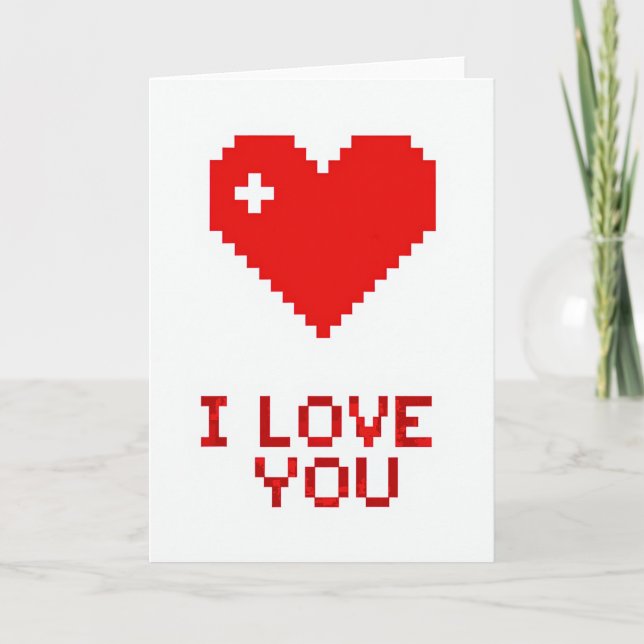 Cartão de Amor Pixel Eu Te Amo (Frente)