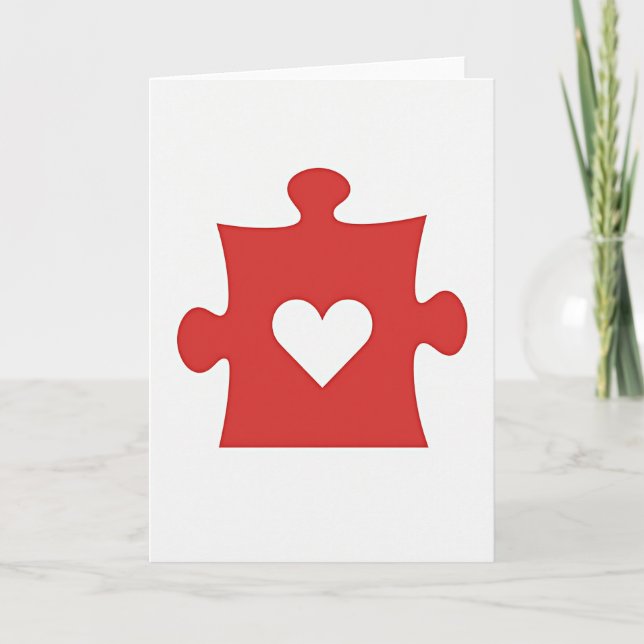 Cartão de Amor Puzzle Coração (Frente)