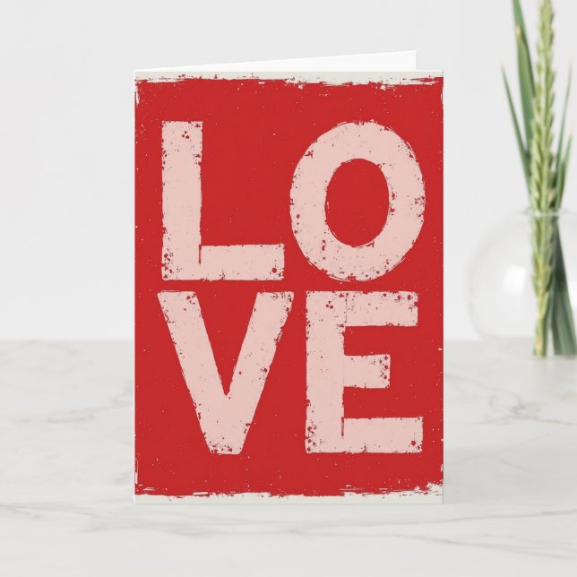 Cartão de Amor Red Grunge (Frente)