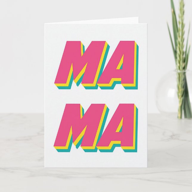 Cartão de Amor Retro Mamãe (Frente)