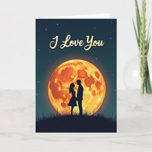 Cartão de Amor Romântico ao Luar