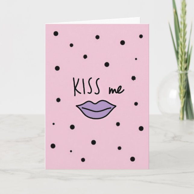 Cartão de Amor Romântico Beije-Me (Frente)