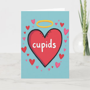 Cartão de Amor Romântico Coração de Cupido