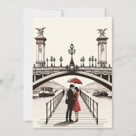 Cartão de Amor Romântico Parisiense - Celebre Seu