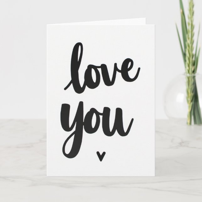 Cartão de Amor Romântico Preto (Frente)