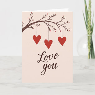 Cartão de Amor Romântico Você Corações