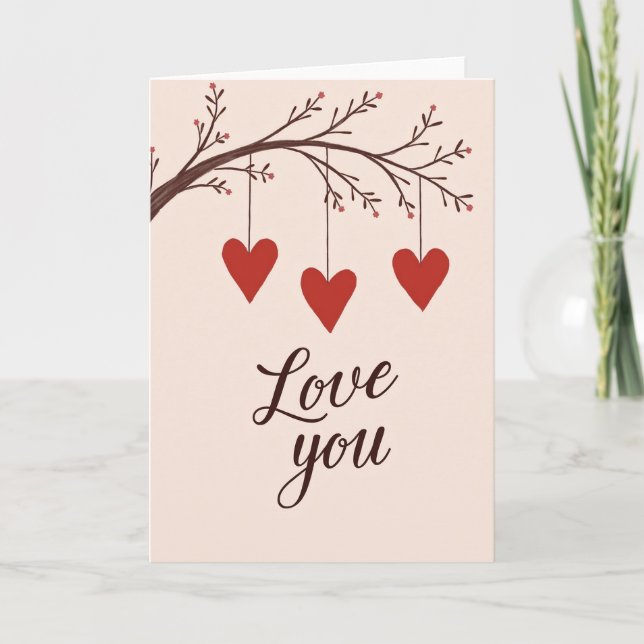 Cartão de Amor Romântico Você Corações (Frente)