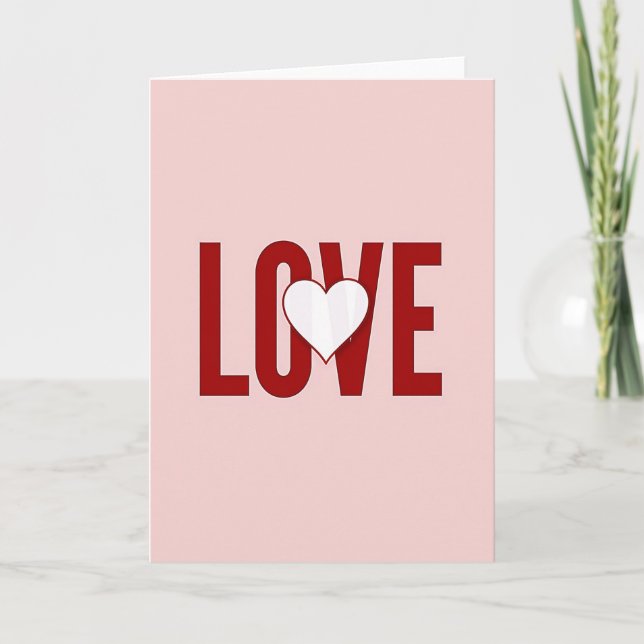 Cartão de Amor Rosa (Frente)