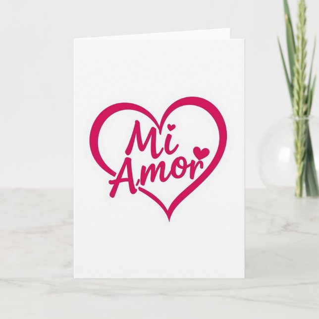 Cartão de Amor Rosa Mi Amor (Frente)
