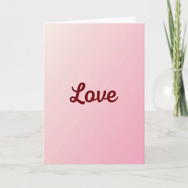 Cartão de Amor Rosa Minimalista (Frente)