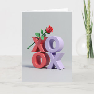 Cartão de Amor Rosa Vermelha Xoxo