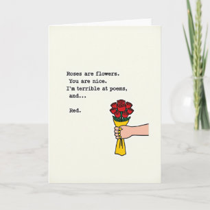 Cartão de Amor Rosas Poema Ruim Engraçado