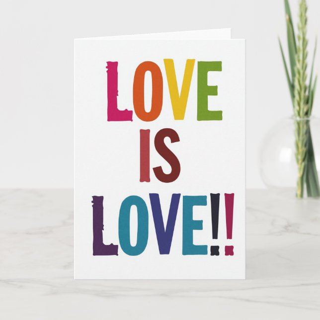 Cartão de Amor Simples Arco-íris é Amor (Frente)