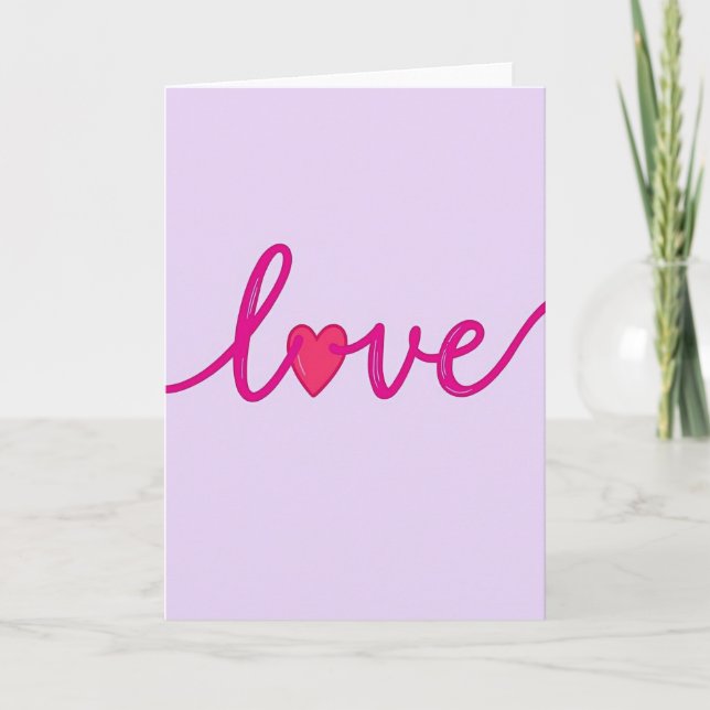 Cartão de Amor Simples Coração Brilhante (Frente)
