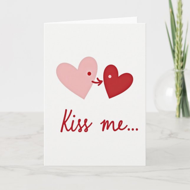 Cartão de Amor Simples Me Beije (Frente)