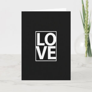 Cartão de Amor Simples Preto e Branco