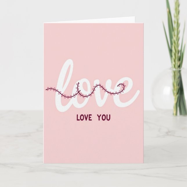 Cartão de Amor Simples Rosa (Frente)