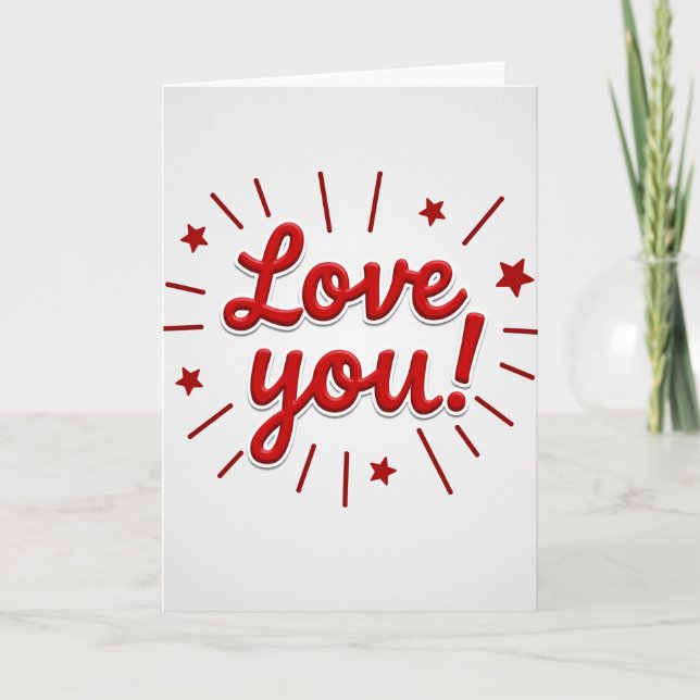 Cartão de Amor Simples Vermelho (Frente)