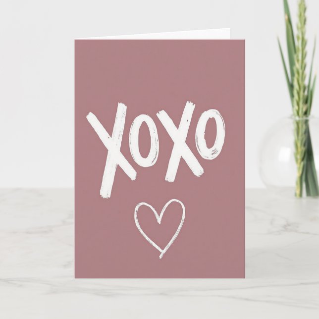 Cartão de Amor Simples Xoxo Coração (Frente)